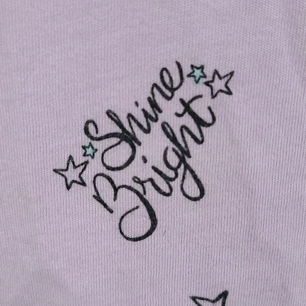 Justice Girls 10 Lavender Purple Unicorn Shine Bright Tee Long Slv T-Shirt